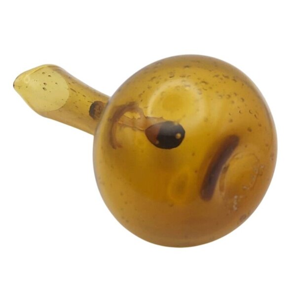 Vintage Hand Blown Amber Glass Cruet Pitcher w/ Air Bubbles Mid Century Modern - Picture 5 of 8